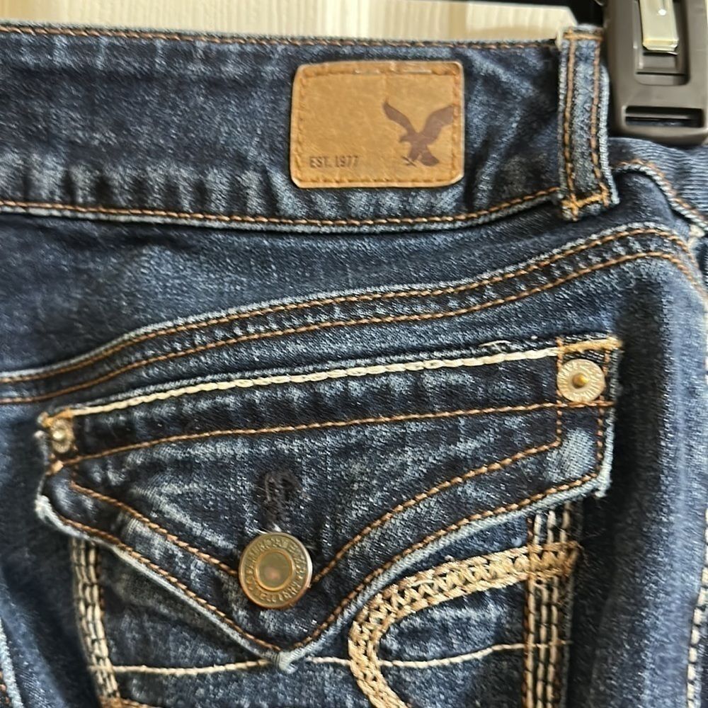 Vintage American Eagle Artist Bootcut Jeans Size 0 Short Y2K Retro (Inseam 25”) - Picture 7 of 11